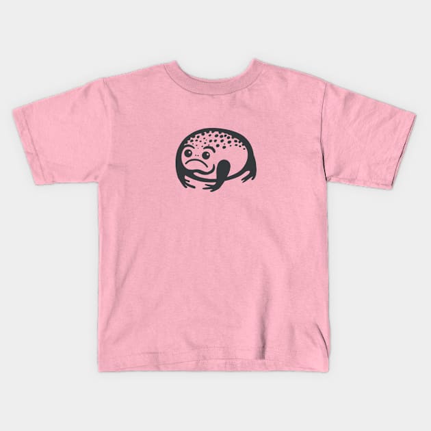 Black rain frog, stylized design Kids T-Shirt by croquis design